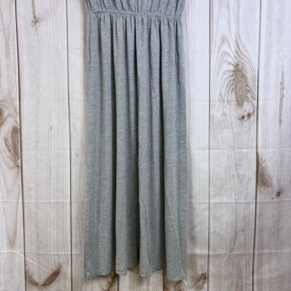H&M Basic Short Sleeve Women's Jersey Midi Dress Waist Defined Gray Size Small - Picture 6 of 11